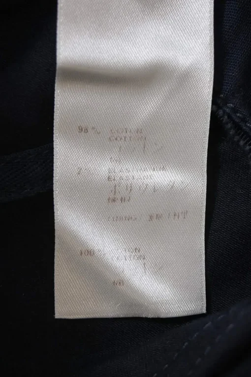 Navy cotton-blend low-rise skinny pants