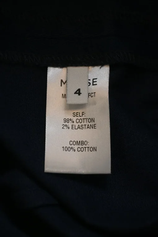Navy cotton-blend twill pull-on extended pocket shorts