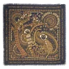 Navy fringe silk scarf featuring Dior Animals Cruise 2020 monkey motif