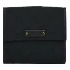 Navy GG Monogram Canvas and Leather Compact Wallet