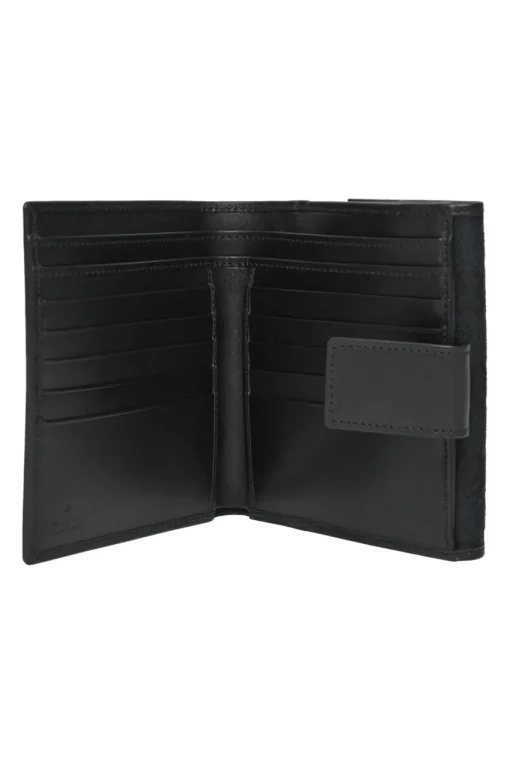 Navy GG Monogram Canvas and Leather Compact Wallet