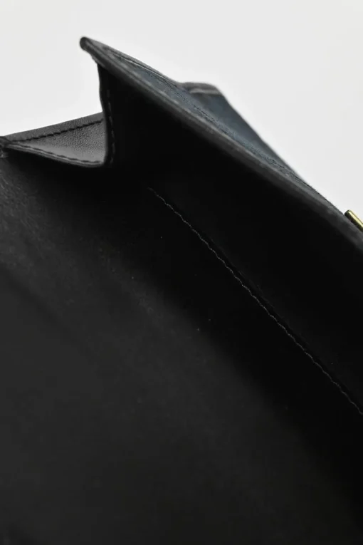 Navy GG Monogram Canvas and Leather Compact Wallet