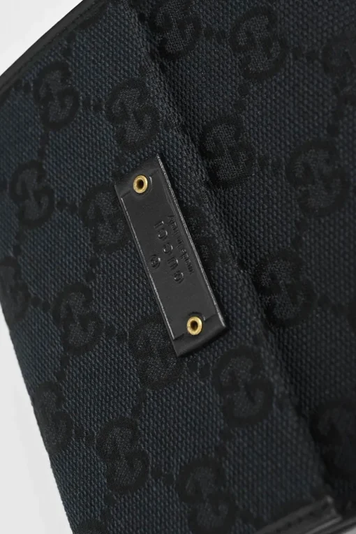 Navy GG Monogram Canvas and Leather Compact Wallet