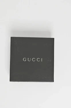 Navy GG Monogram Canvas and Leather Compact Wallet