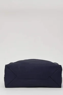 Navy grained calfskin leather Papier A6 Zip-Around tote bag