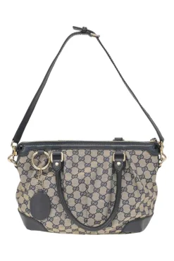 Navy Guccissima monogram canvas and leather Sukey tote with detachable shoulder strap