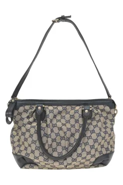Navy Guccissima monogram canvas and leather Sukey tote with detachable shoulder strap