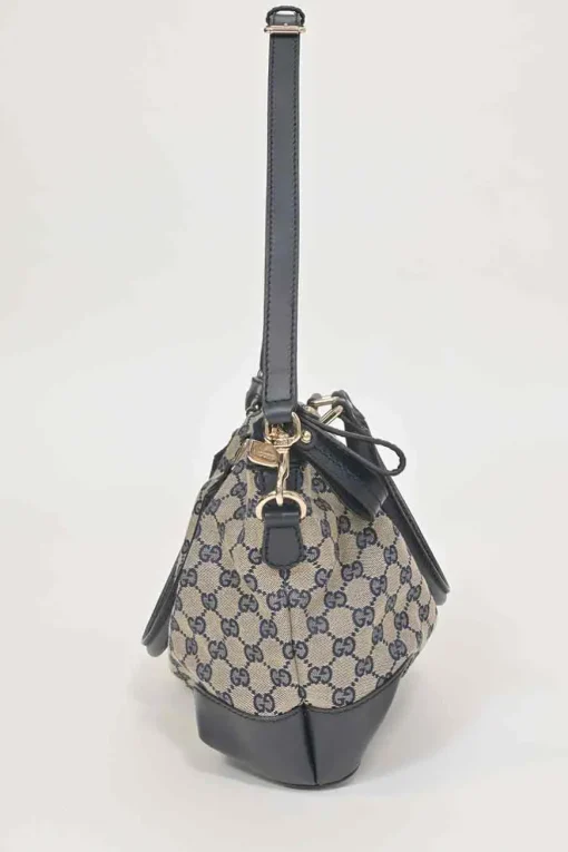 Navy Guccissima monogram canvas and leather Sukey tote with detachable shoulder strap