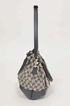 Navy Guccissima monogram canvas and leather Sukey tote with detachable shoulder strap