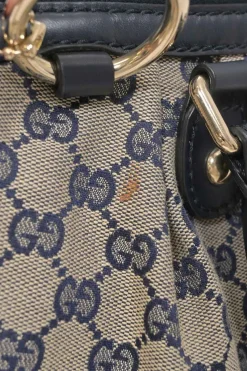 Navy Guccissima monogram canvas and leather Sukey tote with detachable shoulder strap