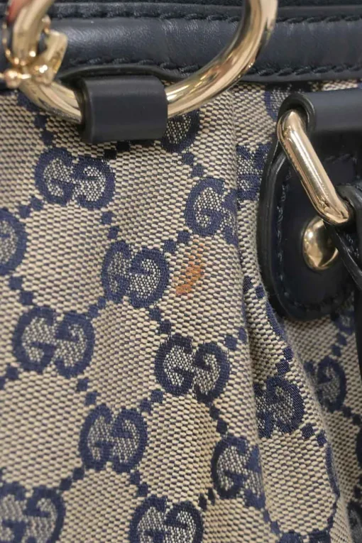 Navy Guccissima monogram canvas and leather Sukey tote with detachable shoulder strap