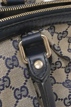 Navy Guccissima monogram canvas and leather Sukey tote with detachable shoulder strap
