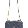 Navy Lambskin with Tricolore Hardware C19 Large Flap Bag