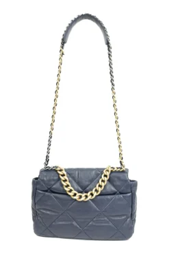 Navy Lambskin with Tricolore Hardware C19 Large Flap Bag