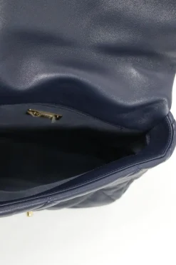 Navy Lambskin with Tricolore Hardware C19 Large Flap Bag