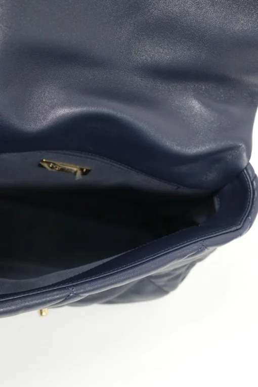 Navy Lambskin with Tricolore Hardware C19 Large Flap Bag