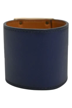 Navy leather and 18-karat gold-plated brass Kelly Dog Extreme turnlock bracelet