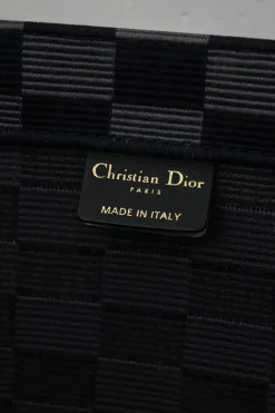 Navy logo-embroidered checkered canvas jacquard book tote