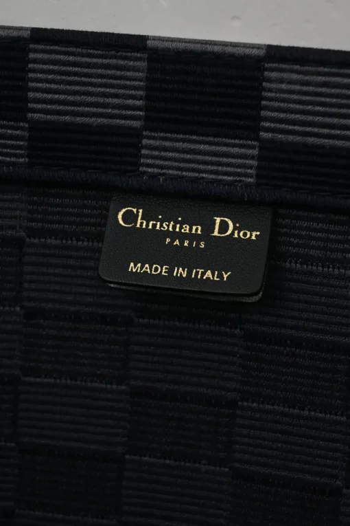 Navy logo-embroidered checkered canvas jacquard book tote