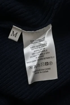 Navy merino micro-rib half-button collared polo-style bodysuit
