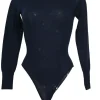 Navy merino wool long sleeve bodysuit