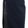 Navy mini skirt with leather detail