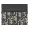 Navy Oblique canvas and leather card holder