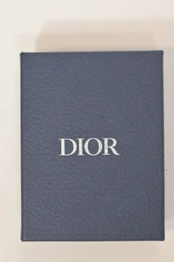 Navy Oblique canvas and leather card holder