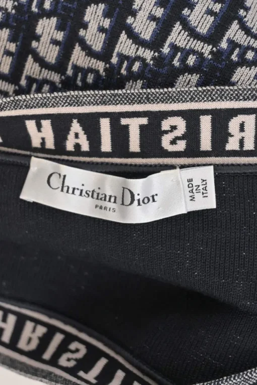 Navy oblique knit jacquard pull-on high-rise culotte briefs with logo waistband