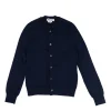 Navy polyester button-front cardigan