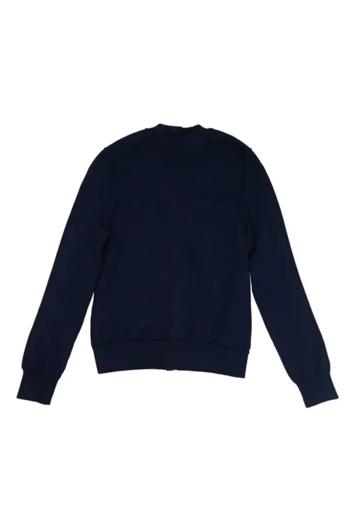 Navy polyester button-front cardigan