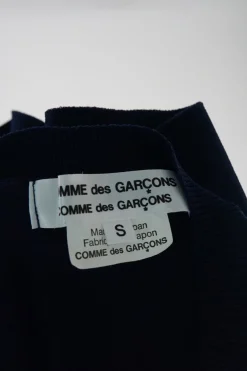 Navy polyester button-front cardigan
