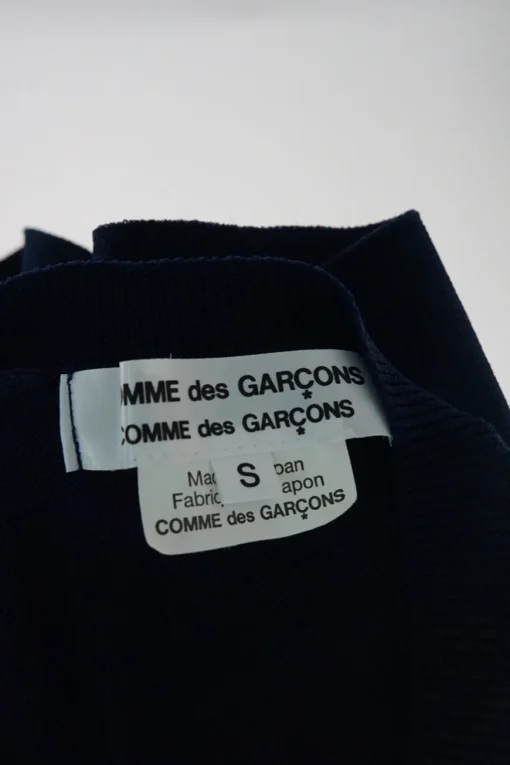 Navy polyester button-front cardigan