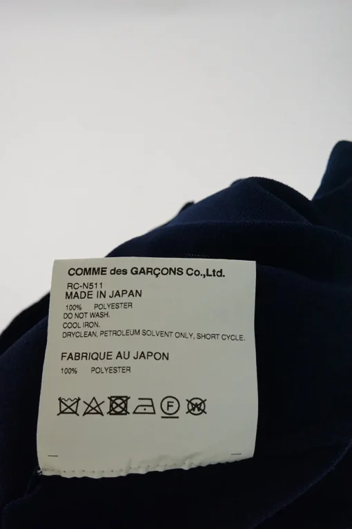 Navy polyester button-front cardigan
