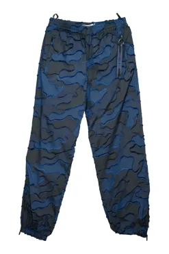 Navy polyester camouflage trousers