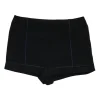 Navy polyester-blend high-rise mini shorts with contrast piping details