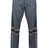 Navy polyester-blend Olique monogram digi-print pull-on skinny pants