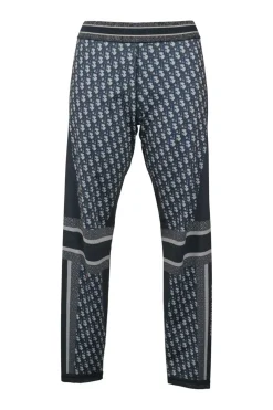 Navy polyester-blend Olique monogram digi-print pull-on skinny pants