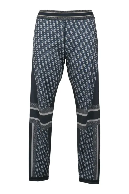 Navy polyester-blend Olique monogram digi-print pull-on skinny pants