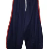 Navy polyester-blend web-trimmed slouchy pull-on joggers with drawstring waistband