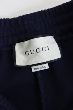 Navy polyester-blend web-trimmed slouchy pull-on joggers with drawstring waistband