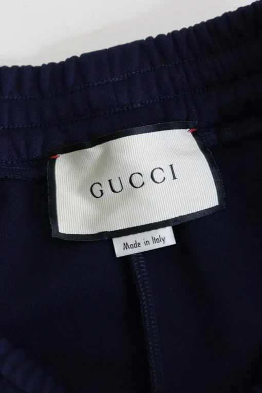 Navy polyester-blend web-trimmed slouchy pull-on joggers with drawstring waistband