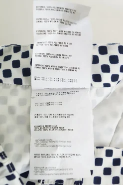 Navy resin-coated nylon graphic square print pleated mini skit