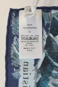 Navy silk 'Dior Around The World' 90 Square scarf featuring original artwork by Pietro Ruffo