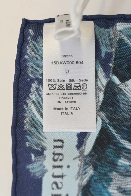 Navy silk 'Dior Around The World' 90 Square scarf featuring original artwork by Pietro Ruffo