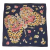 Navy silk floral butterfly print scarf