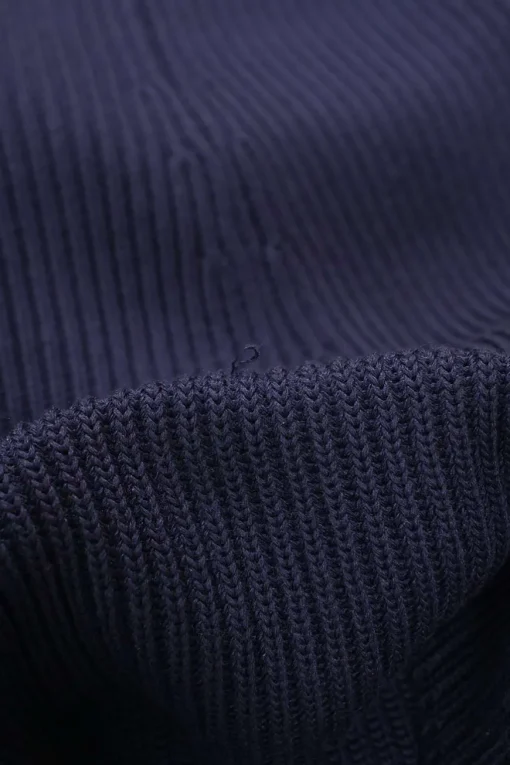 Navy silk-blend Ottoman knit plunge neck gilet