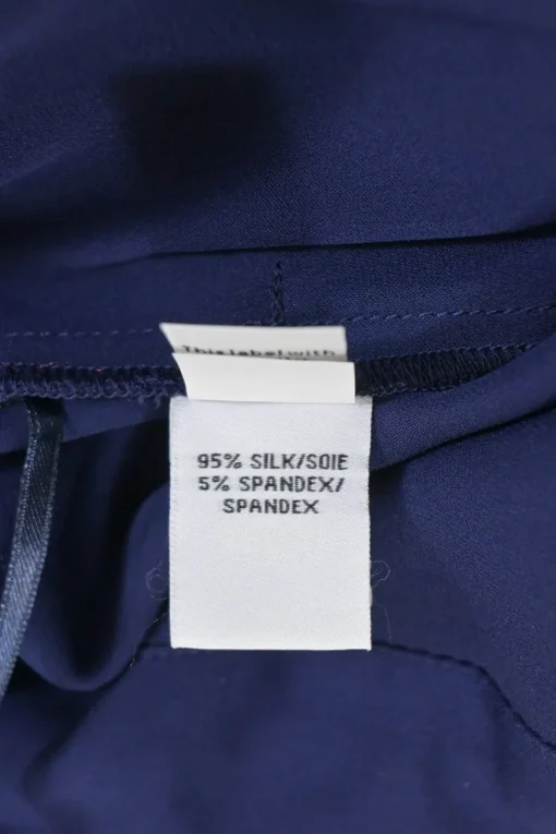 Navy silk-blend racerback blouson jumpsuit with drawstring waist