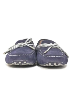 Navy suede and rubber Gommino slip-on driving loafers