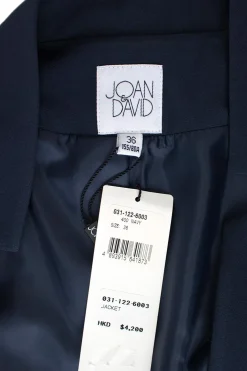 Navy Tapered Trousers With Angled Lapel Blazer Set